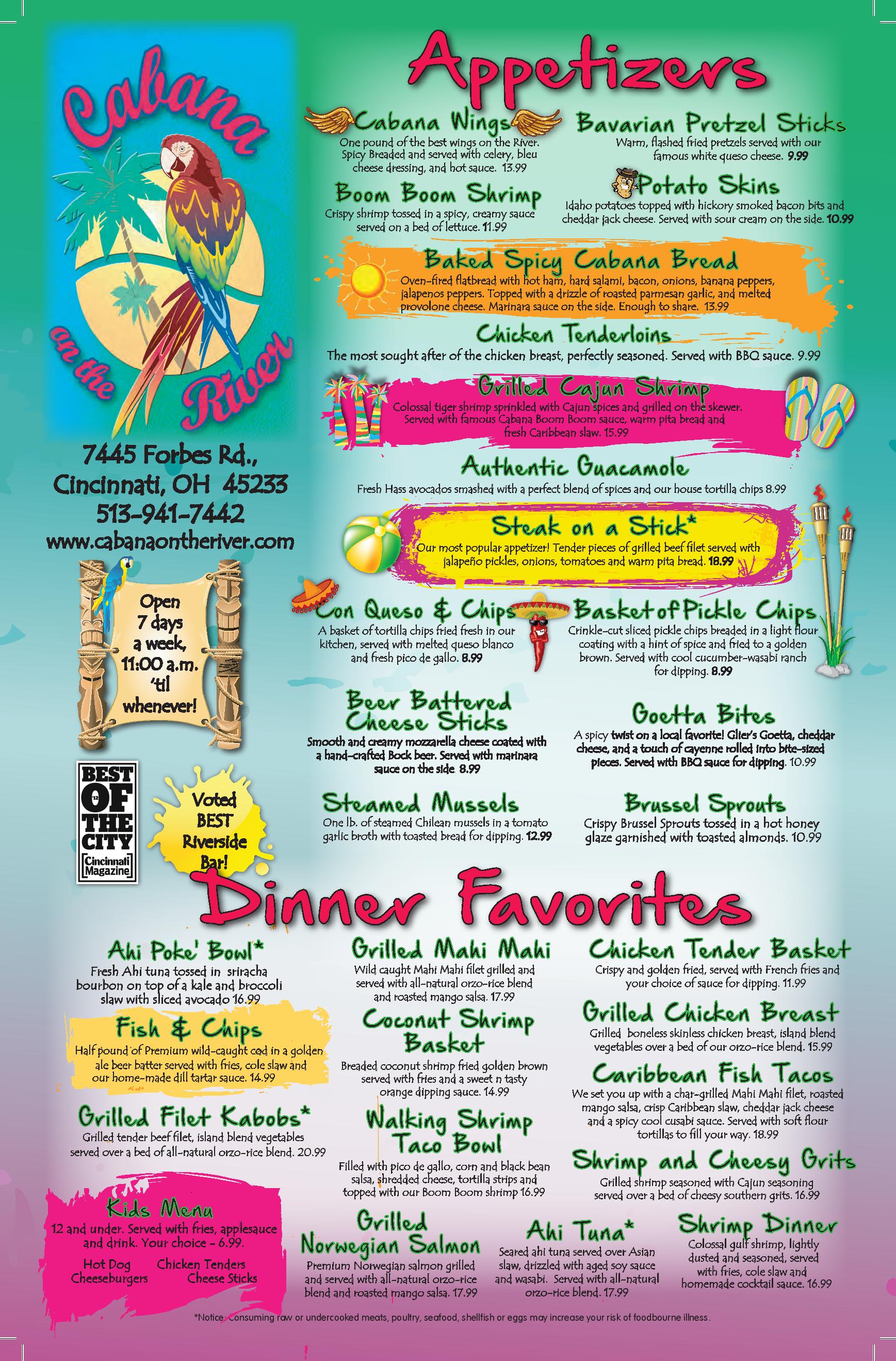cabana menu1